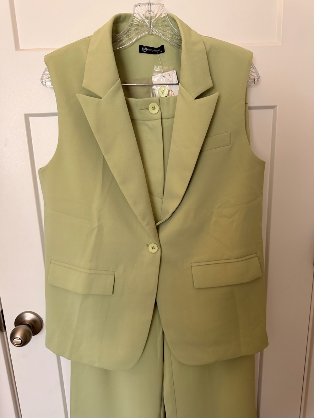 PRETTYGARDEN Sleeveless Suit Vest and Wide Leg Pant Set - Picture 6 of 6